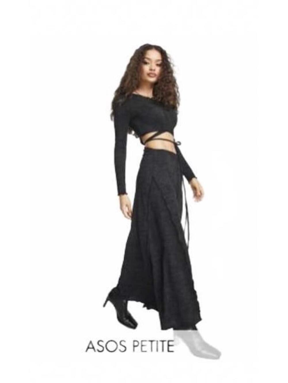 ASOS Design Petite Soft Longsleeve Wrap Around Maxi Dress Size 4